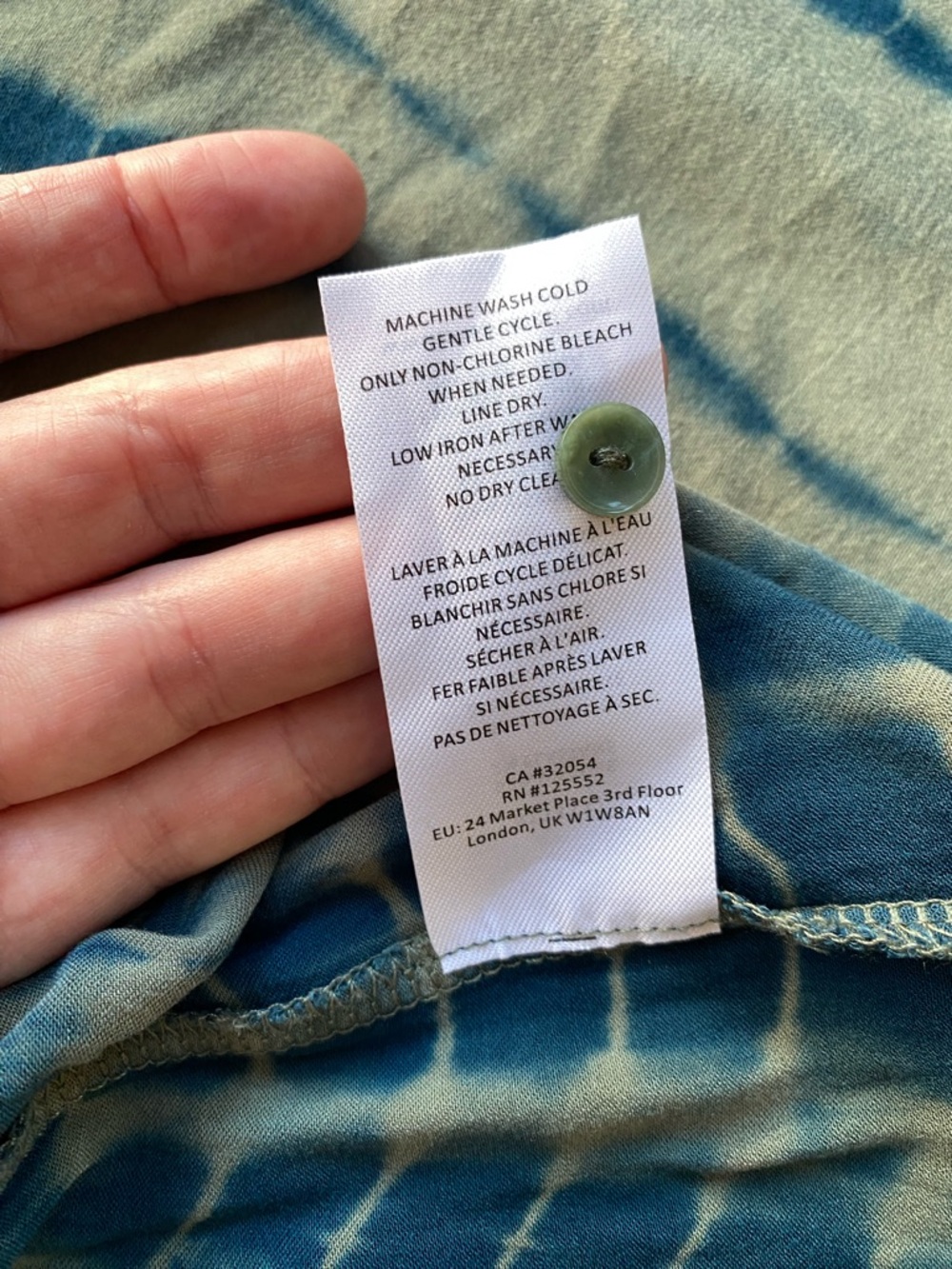Dolan Left Coast Anthropologie Tie Dye Maxi Dress M Gray Blue Boho Long Sleeve - Picture 8 of 14